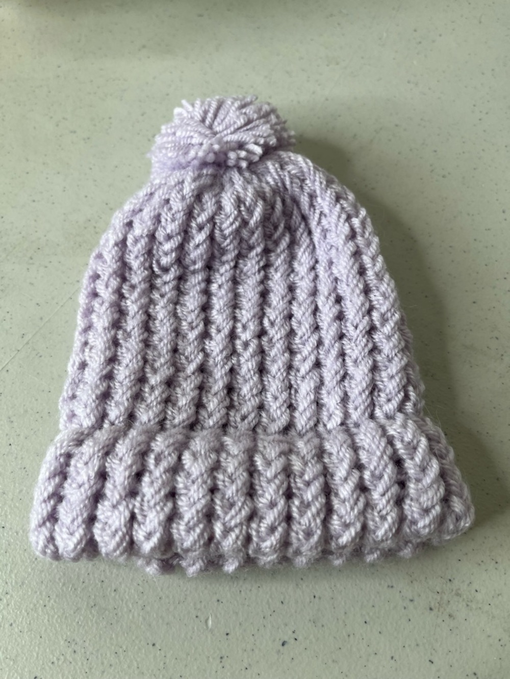 Newborn Knit Beanie - Light Lavender